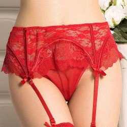 Red Sexy Lace Garter Panty