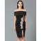 Black Print Bodycon Dress