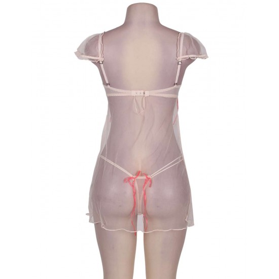 Sexy Lace Flower Cup Transparent Babydoll Sexy Lace Flower Cup Transparent Babydoll
