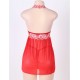 Red Lace stitching Halter Open Back Sleepwear Red Lace stitching Halter Open Back Sleepwear