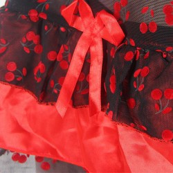 Sexy Ruffle Red Dot Print Babydoll Dress