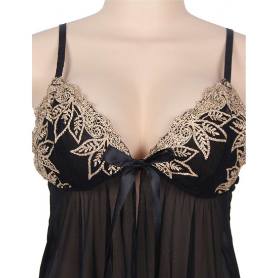 Elegant Plus Size Black Babydoll Elegant Plus Size Black Babydoll