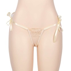 2pcs Apricot Seduce Elegant Babydoll With G-string