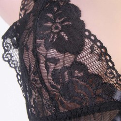 Black Lace Top Plus Size Open Back Babydoll