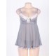 Pretty In Periwinkle Grey Babydoll With G string Pretty In Periwinkle Grey Babydoll With G string