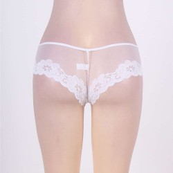 White Floral Lace Mesh Sexy Panty