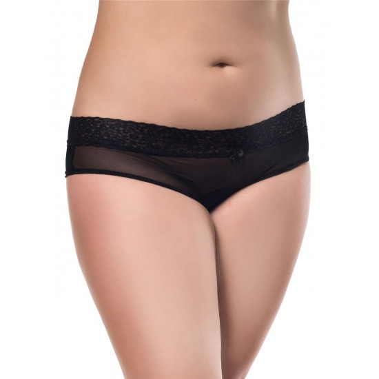 Plus Size Sexy Holiday Peek A Boo Back Mesh Crotchless Valentines Panty Plus Size Sexy Holiday Peek A Boo Back Mesh Crotchless Valentines Panty