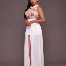 Pure White Embroidery Fantasy Dress for Lady