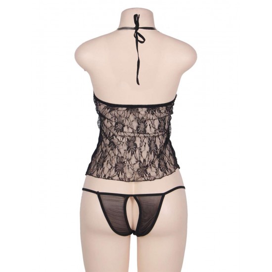 Sexy Black Floral Lace Babydoll Sexy Black Floral Lace Babydoll