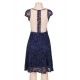 Plus Size Lace Round Neck Elegant Blue Bodycon Dress Plus Size Lace Round Neck Elegant Blue Bodycon Dress