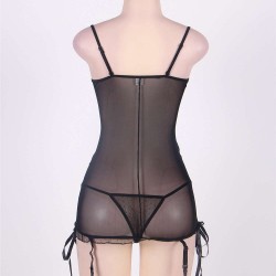 Rosy Bra Pad Transparent Back Plus Size Babydoll