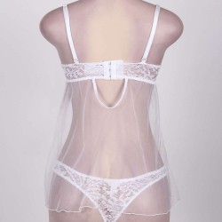 White Transparent Gauze Babydoll
