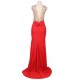 Red Backless Formal Evening Dress With Golden Strap Red Backless Formal Evening Dress With Golden Strap