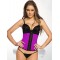 Plus Size 4 Steel Bones Purple Latex Corset