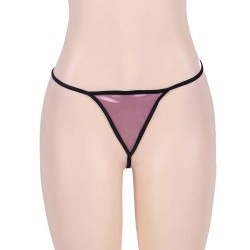 Purplish Red Deluxe Satin Lace Stitching Babydoll