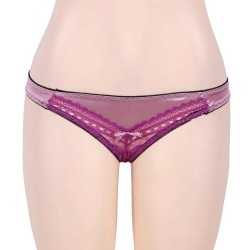 Purplish Red Deluxe Satin Lace Stitching Bustier