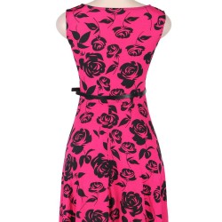 Print rose pink fashion dress