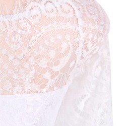 Elegant Lace Hi-low White Evening Dress