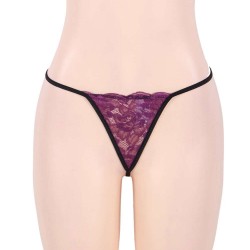 Purple Black Deluxe Satin Multiple Straps Sexy Babydoll