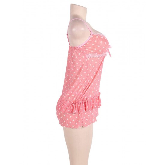 Sweet Pink Polka Dots Sexy Babydoll Sweet Pink Polka Dots Sexy Babydoll