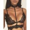Black Seductive Strappy Choker Lace Bra Lingerie