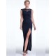 Elegant Purplish Blue Side Lace Detail Maxi Dress Elegant Purplish Blue Side Lace Detail Maxi Dress