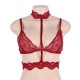 Wine Seductive Strappy Choker Lace Bra Lingerie Wine Seductive Strappy Choker Lace Bra Lingerie