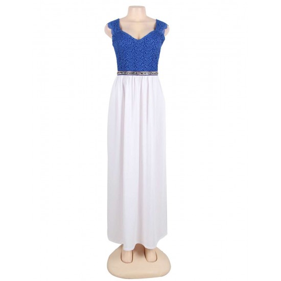 Plus Size Amazing blue lace Overlay Evening Gown Plus Size Amazing blue lace Overlay Evening Gown