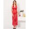 Red Backless Halter Long Dress