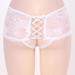 Sexy White Open Crotch Panty 