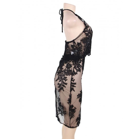 Elegant Black Deluxe Decals Fashion Dress Elegant Black Deluxe Decals Fashion Dress