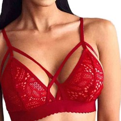 Plus Size Red Strappy Harness Bralette Bra