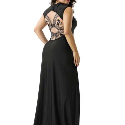 Plus Size Elegant Square Collar Embroidered Formal Dress