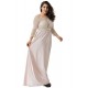 Plus Size Apricot Transparent Embroidery Gown Plus Size Apricot Transparent Embroidery Gown