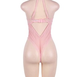 Plus Size Pink Seduction See Through Lace Sexy Teddy Plus Size Pink Seduction See Through Lace Sexy Teddy