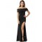 Plus Size Black Fashion Lace Off Shoulder Party Dress