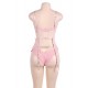 Seductive Pink 3 Piece Delicate Lace Bra Garter Set Seductive Pink 3 Piece Delicate Lace Bra Garter Set