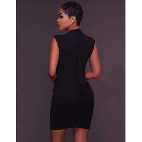 Rose Embroidery Black Mini Dress Rose Embroidery Black Mini Dress