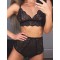 Plus Size Black Lace Temptation 2pcs Bralette Lingerie Set