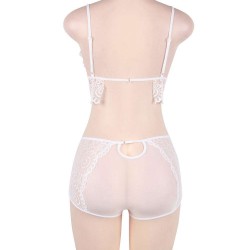 White Lace Temptation 2pcs Bralette Lingerie Set