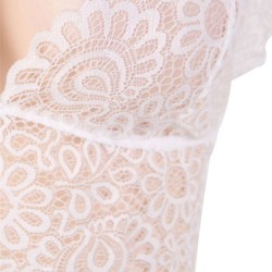 Plus Size White Lace Temptation 2pcs Bralette Lingerie Set