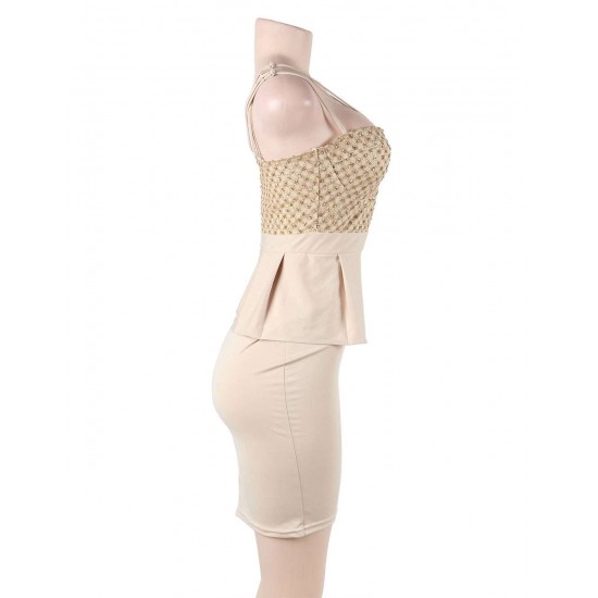 Fashion Gold Scallop Bodycon Mini Dress Fashion Gold Scallop Bodycon Mini Dress