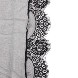 Plus Size Black Delicate Lace Long Sleepwear Gown