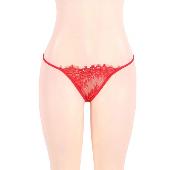 Sexy Bra Panty Set 3pcs Red Eyelash Lace Sexy Bra Panty Set 3pcs Red Eyelash Lace