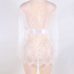 Plus Size White Delicate Lace Sleepwear Gown Plus Size White Delicate Lace Sleepwear Gown