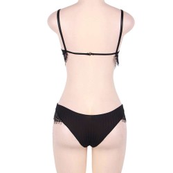 Black Lace Temptation 2pcs Bralette Lingerie Set