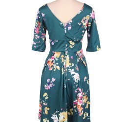 Plus Size Green Printing Fashion Dress