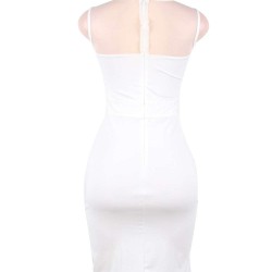 Elegant Embroidery White Bodycon Fashion Dress 