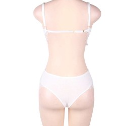 White Lace Temptation 2pcs Bralette Lingerie Set