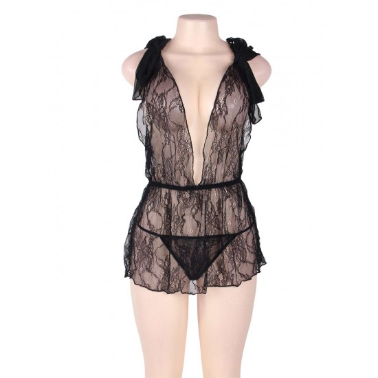 Black lace deep V Babydoll Black lace deep V Babydoll